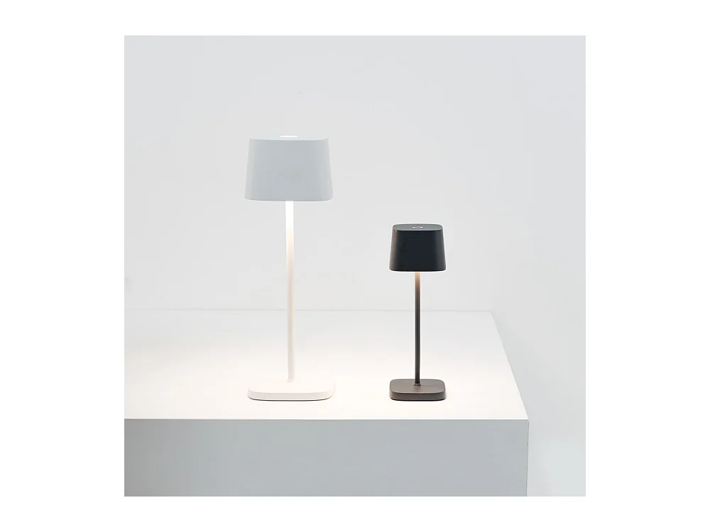 Zafferano OFELIA PRO MICRO Lampada a led da tavolo Grigio scuro ricaricabile e dimmerabile