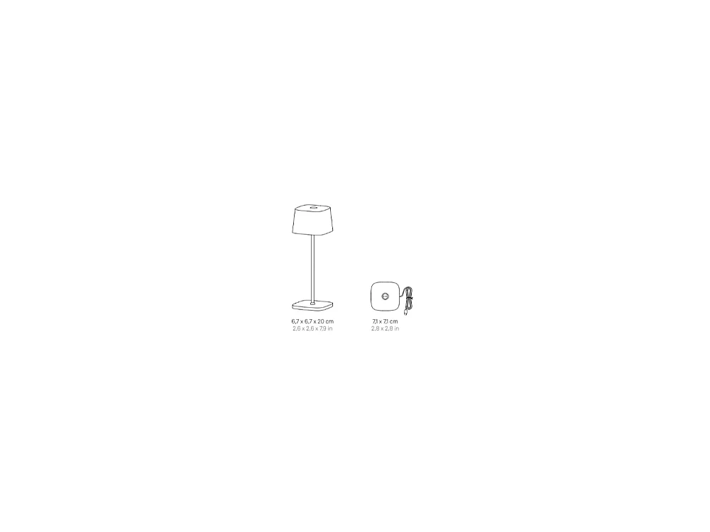 Zafferano OFELIA PRO MICRO Lampada a led da tavolo Grigio scuro ricaricabile e dimmerabile
