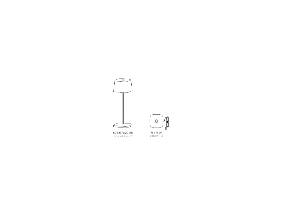 Zafferano OFELIA PRO MICRO LED lampe de table Gris foncé rechargeable et dimmable
