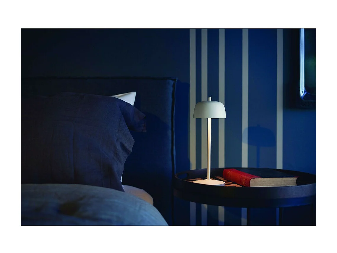 Zafferano CIRCE Lampe de table LED blanche rechargeable et dimmable