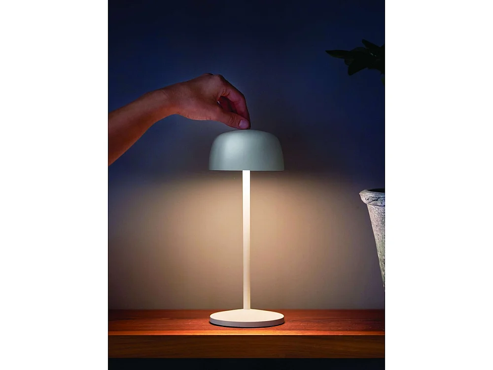Lámpara de mesa LED recargable y regulable color blanco Zafferano CIRCE