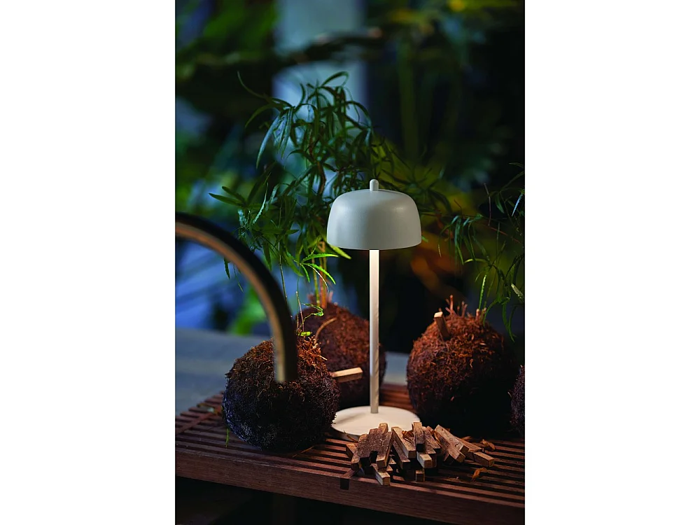 Lámpara de mesa LED recargable y regulable color blanco Zafferano CIRCE