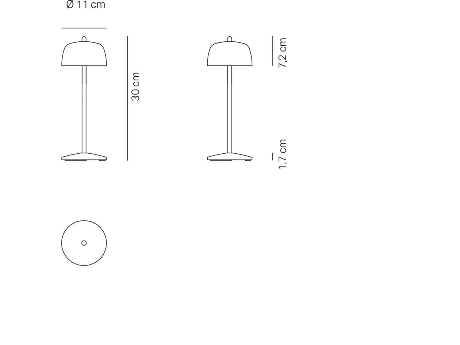 Lámpara de mesa LED recargable y regulable color blanco Zafferano CIRCE
