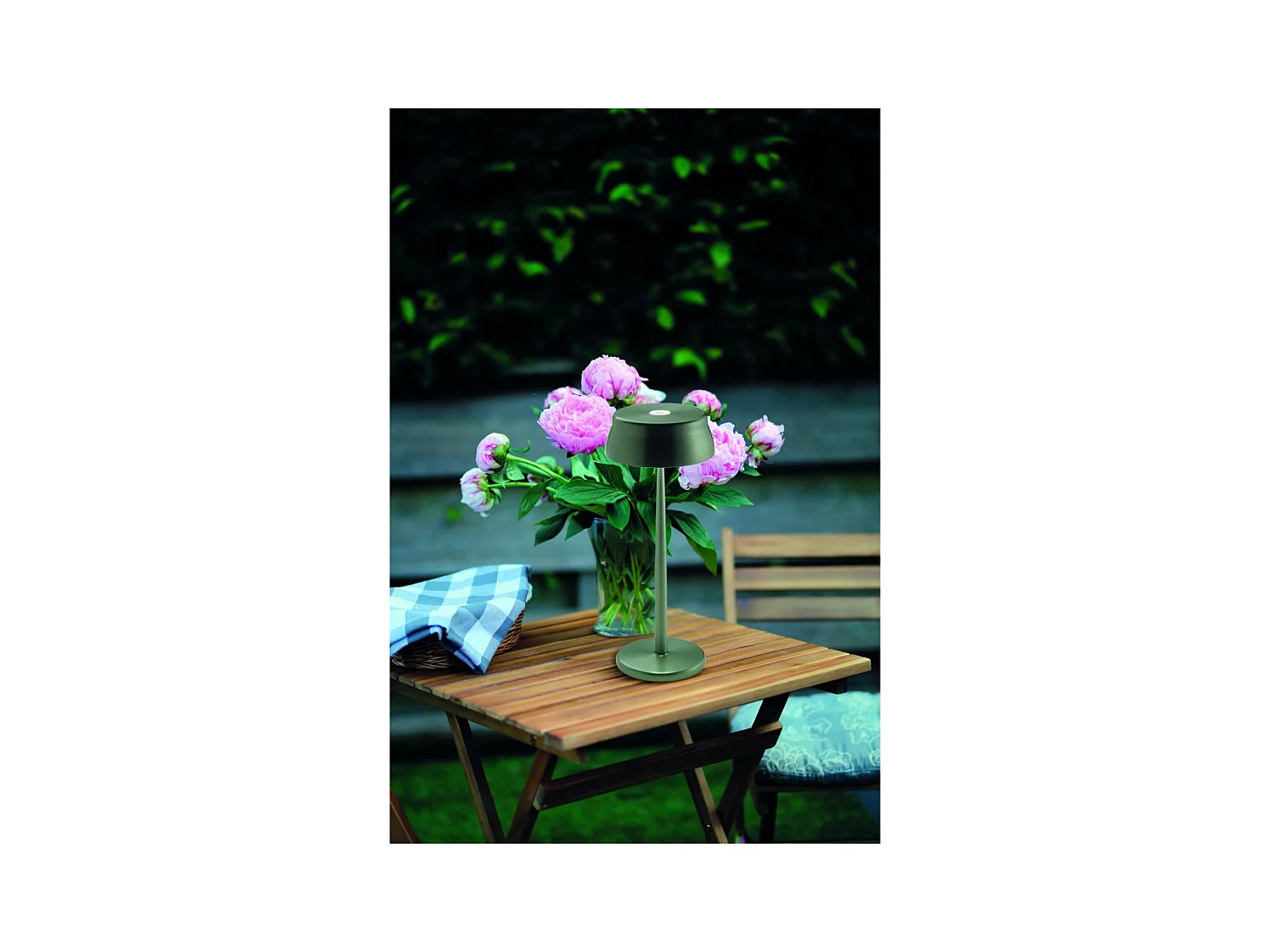 Lámpara de mesa LED inteligente Zafferano SISTER LIGHT con Wi-Fi, verde, recargable y regulable