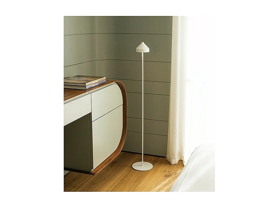 Zafferano AMELIE Candeeiro de pé LED branco recarregável e regulável