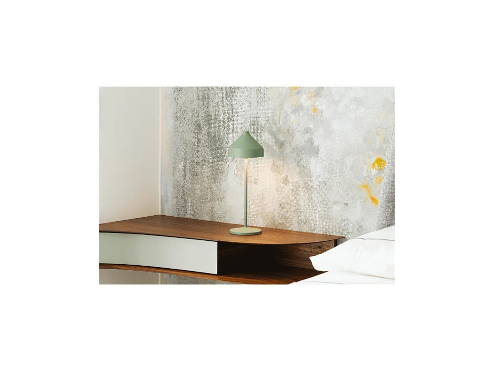 Zafferano AMELIE Candeeiro de mesa LED Folha verde recarregável e regulável