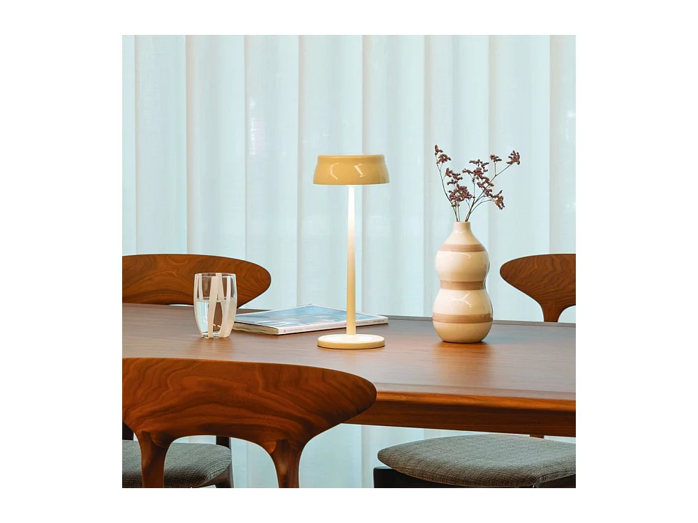 Zafferano SISTER LIGHT Wi-fi Smart LED tafellamp Ivoor oplaadbaar en dimbaar