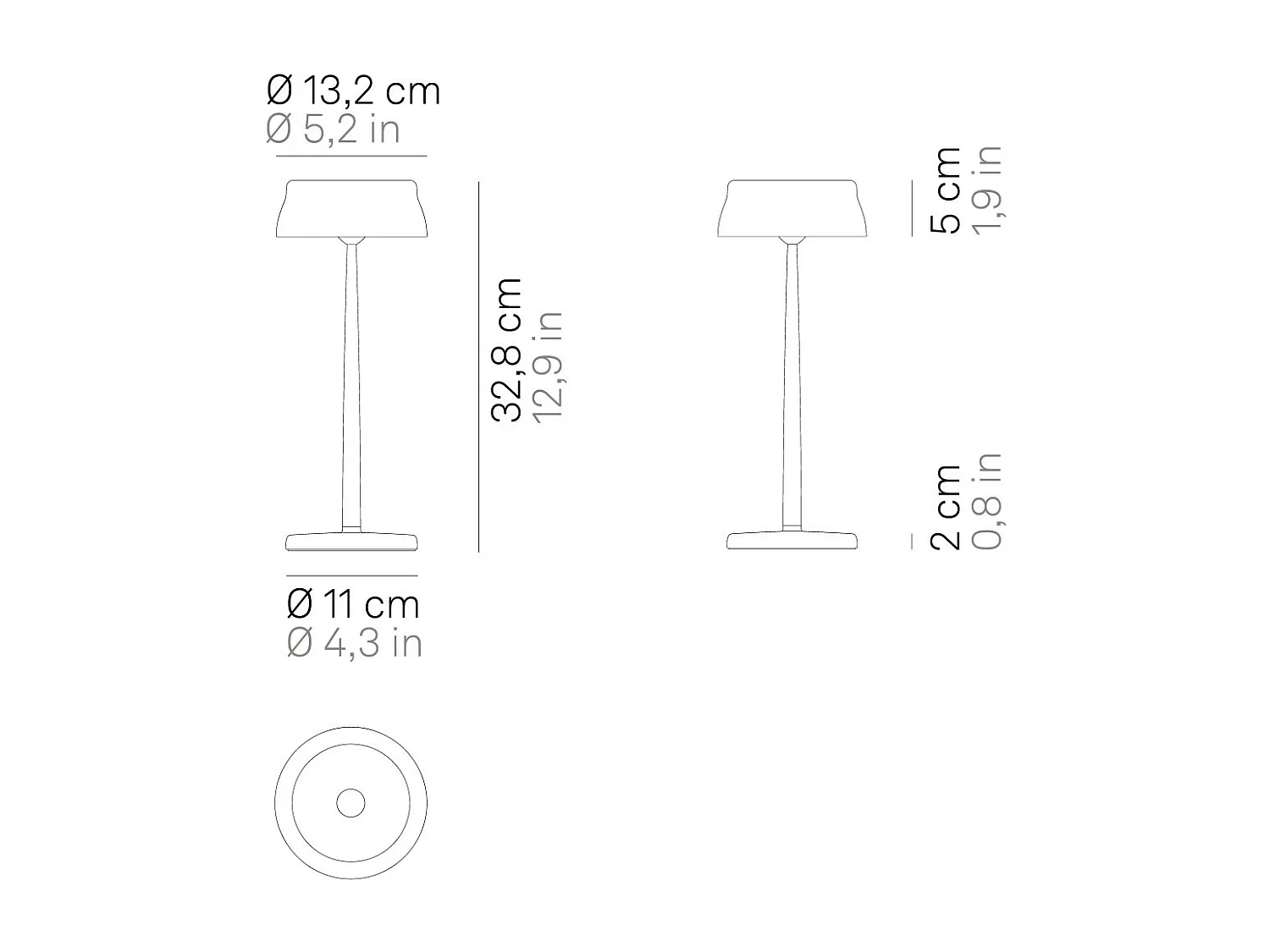 Zafferano SISTER LIGHT Lampe de table Wi-fi Smart LED Ivoire rechargeable et dimmable