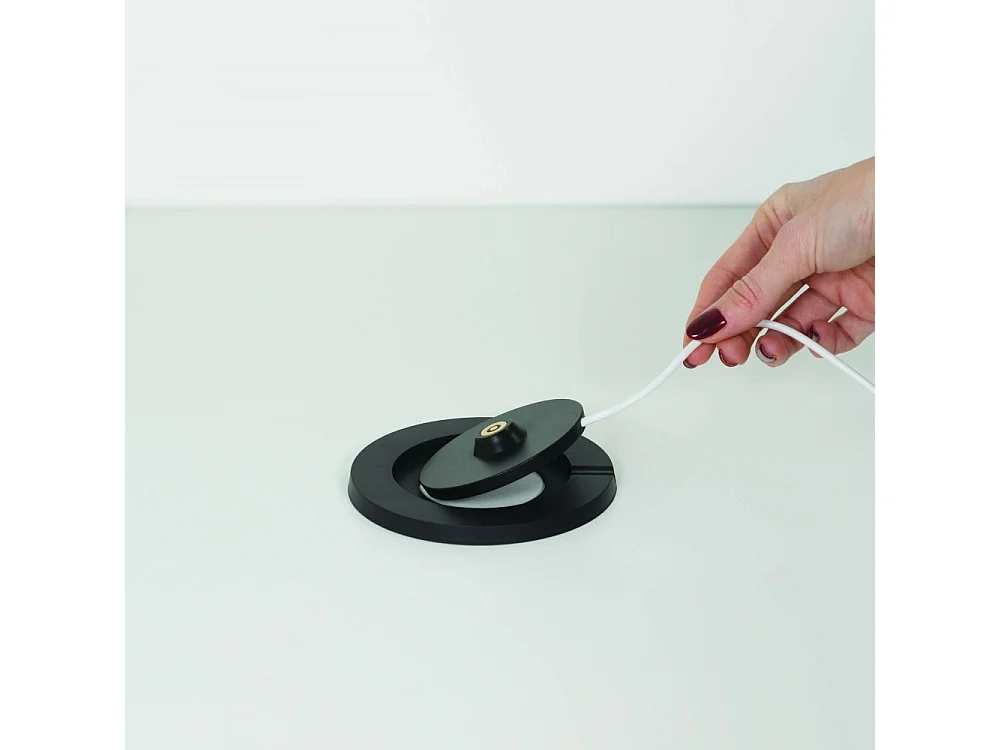 Zafferano SISTER LIGHT Wi-fi Lampe de table LED intelligente rechargeable et dimmable Noir Nacré