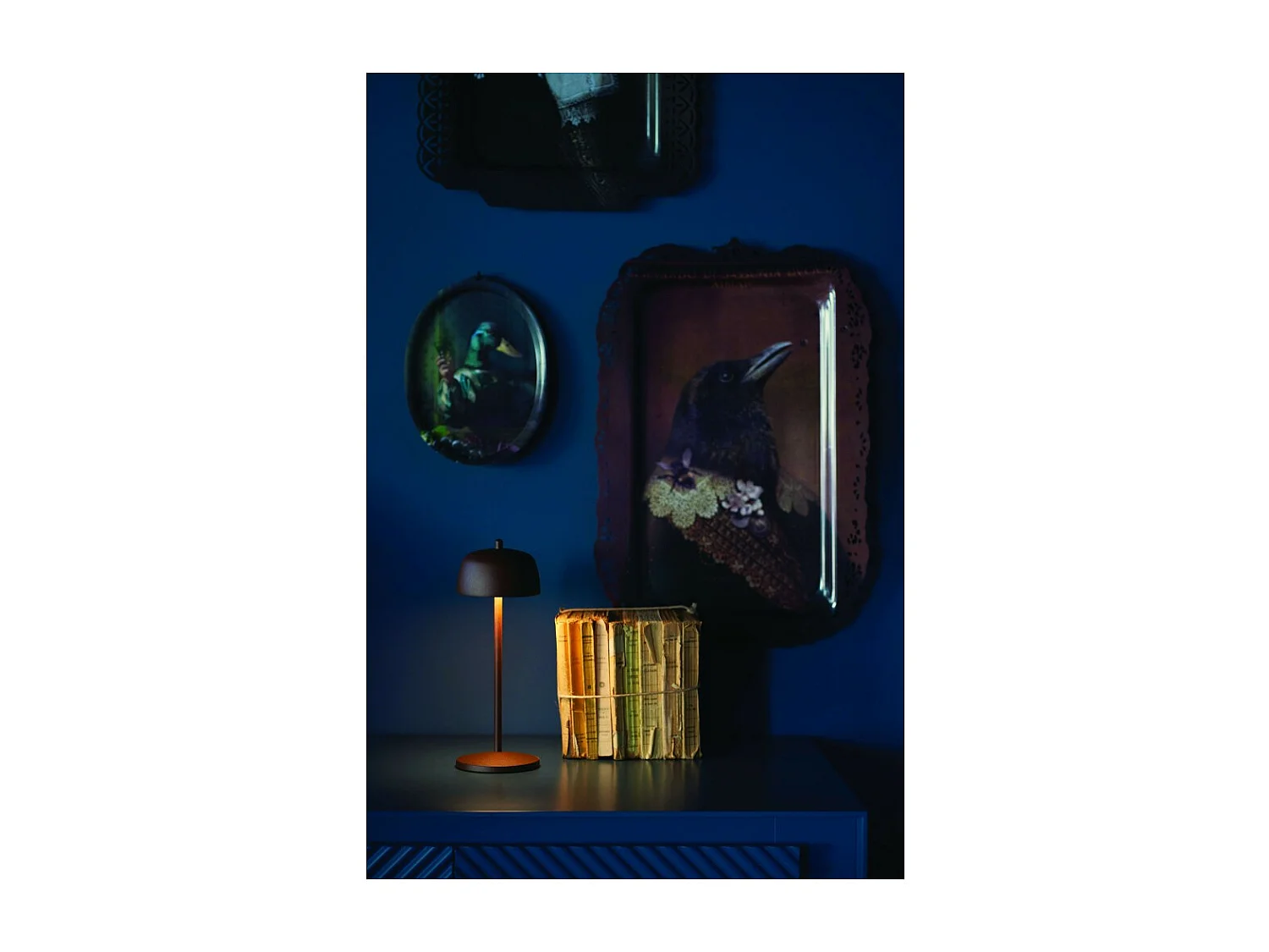 Lámpara de mesa LED recargable y regulable Zafferano CIRCE Corten