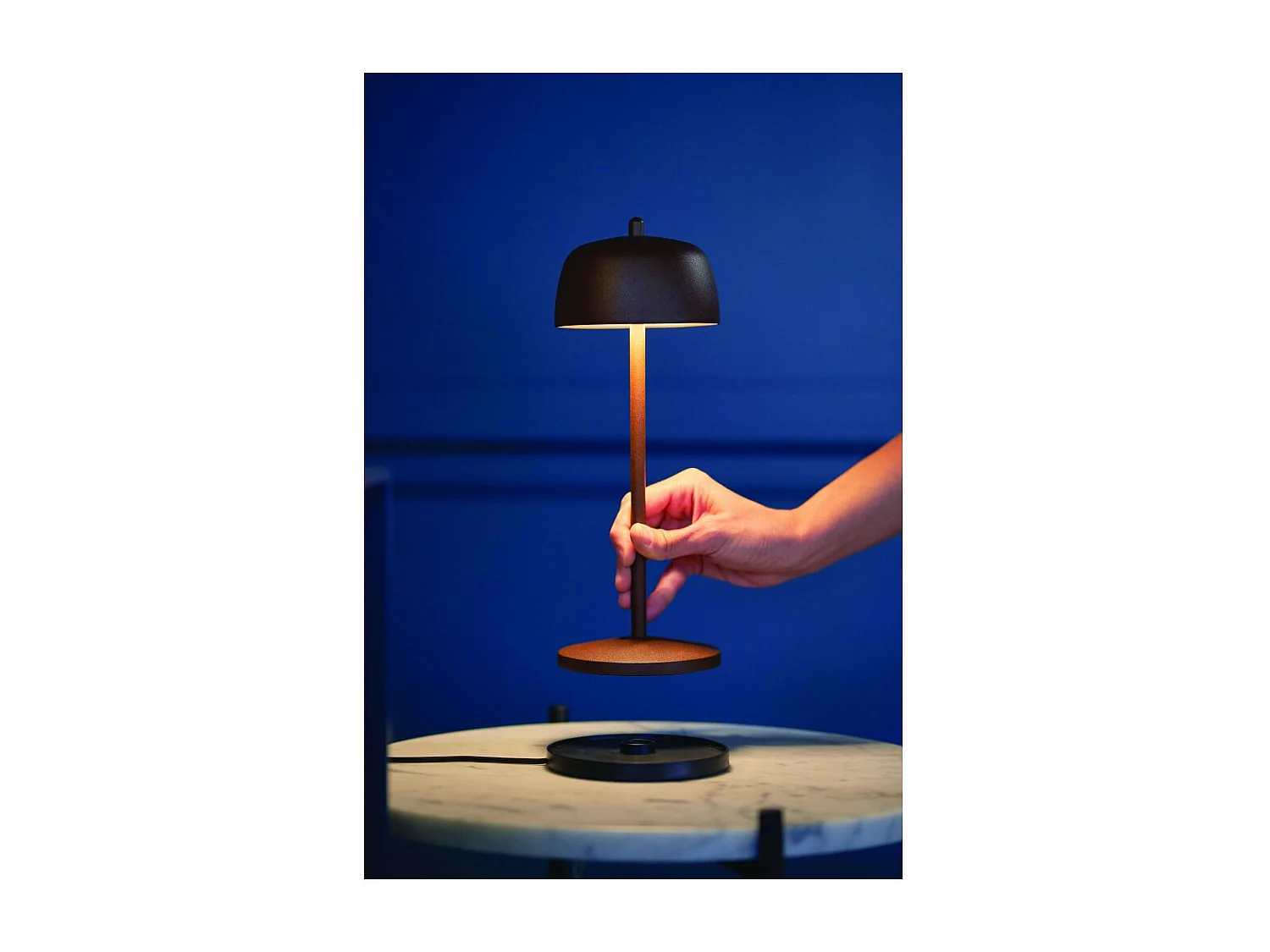 Zafferano Lampe de table LED CIRCE Corten rechargeable et dimmable