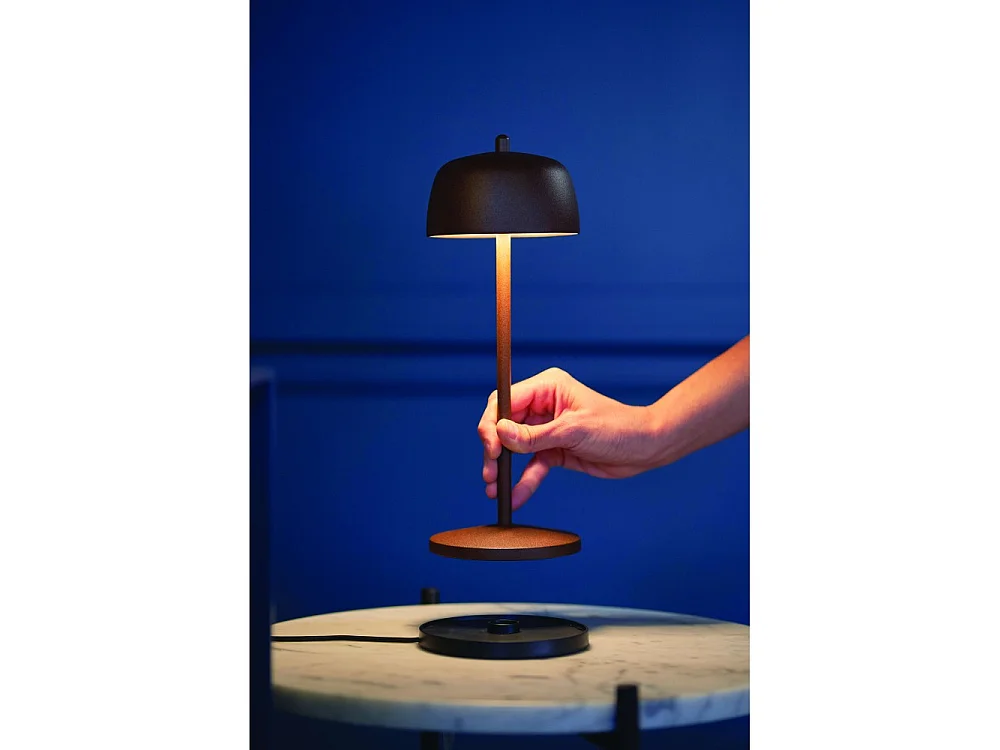 Zafferano Lampe de table LED CIRCE Corten rechargeable et dimmable