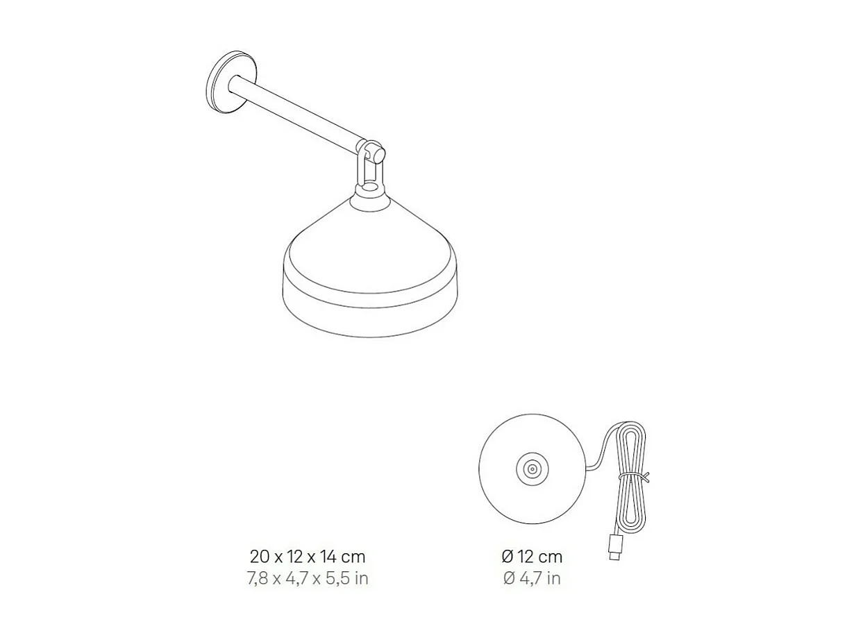 Zafferano AMELIE Applique LED blanche rechargeable et dimmable