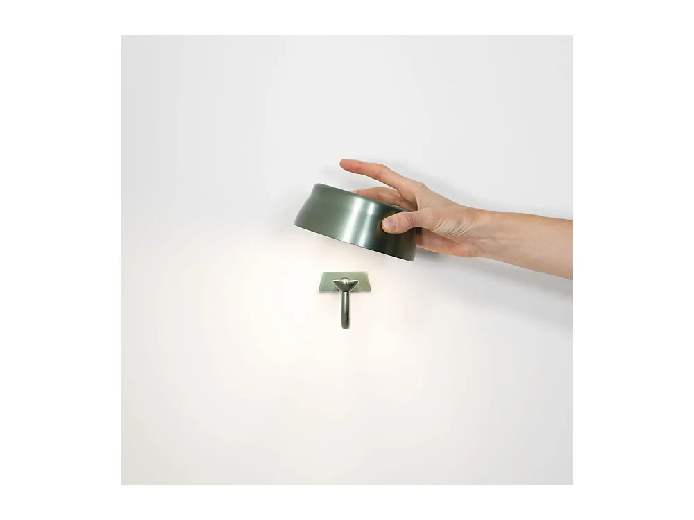 Lámpara de pared inteligente Zafferano SISTER LIGHT con Wi-Fi, color negro perla, recargable y regulable