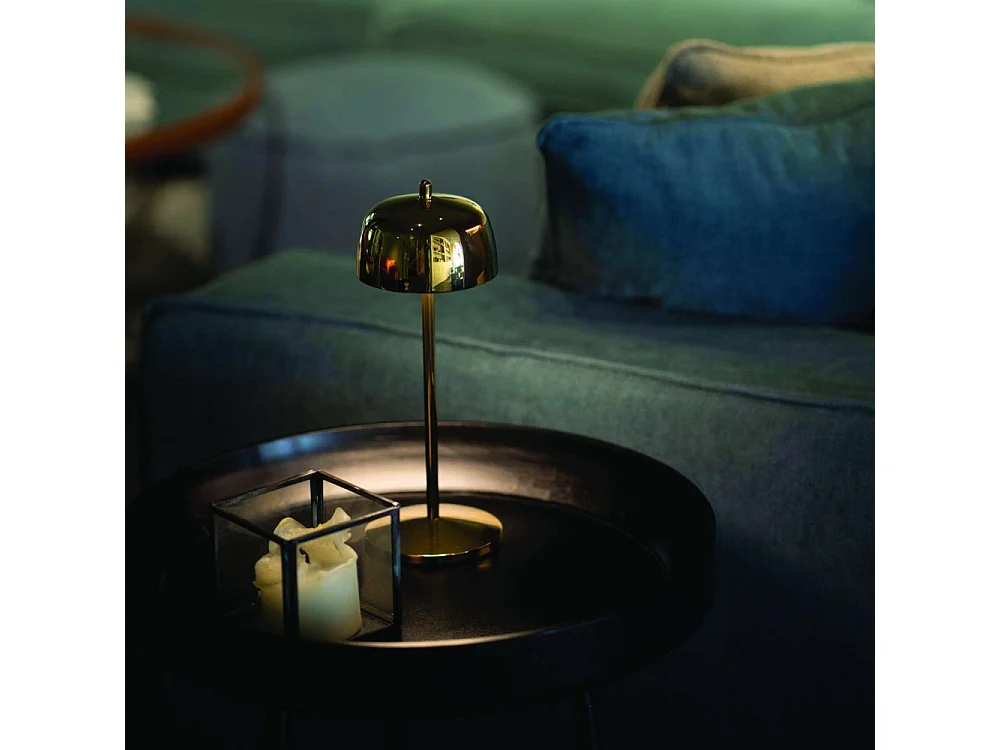 Candeeiro de mesa LED Zafferano CIRCE Glossy Gold recarregável e regulável