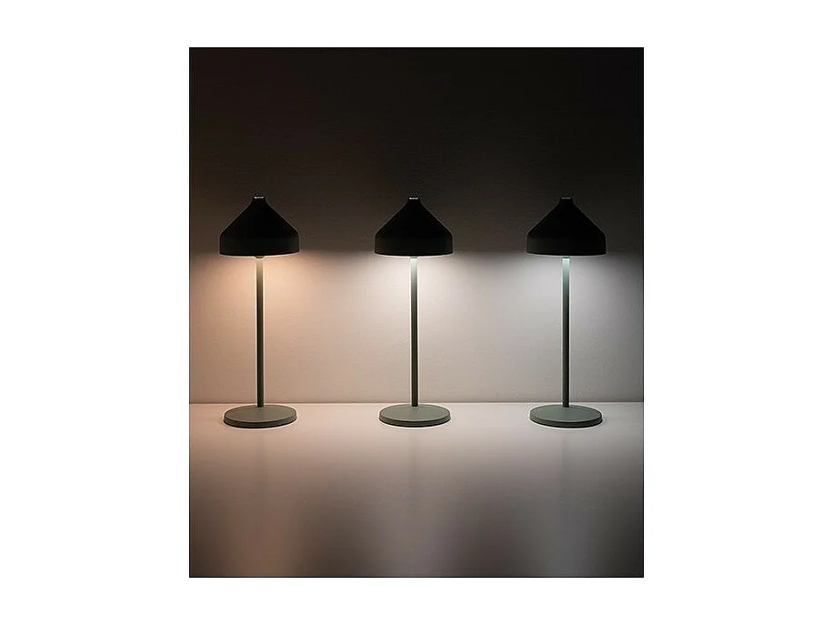 Zafferano AMELIE Schwarze wiederaufladbare und dimmbare LED-Tischlampe