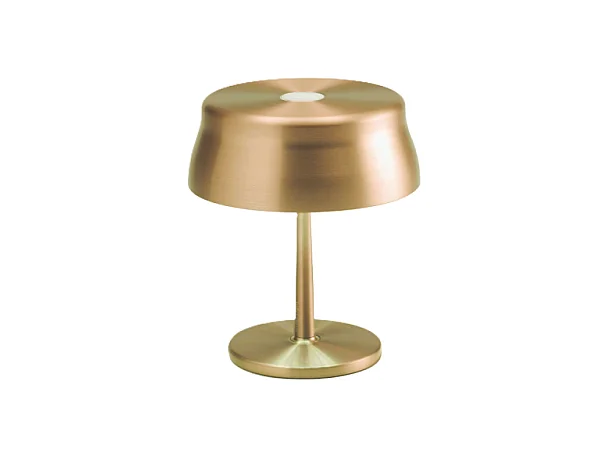 Lámpara de mesa LED inteligente Zafferano SISTER LIGHT MINI Wi-Fi dorada, recargable y regulable