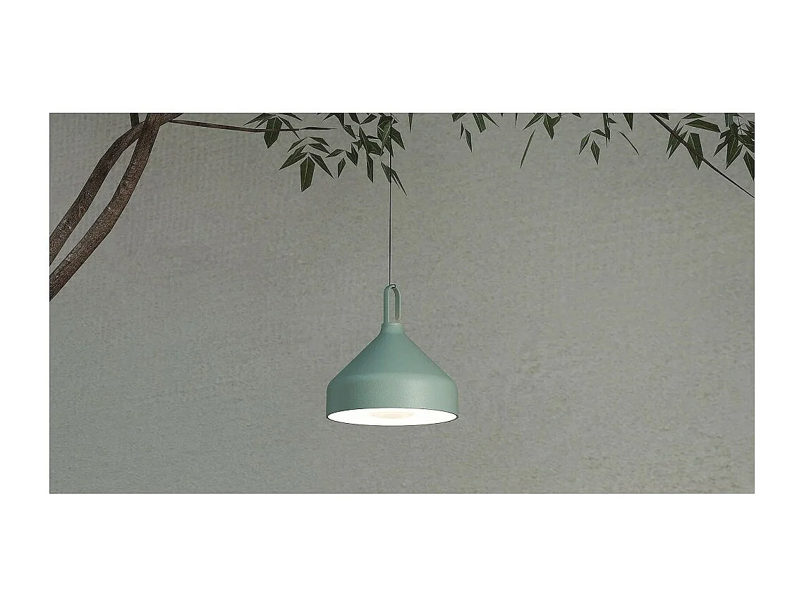 Zafferano AMELIE Lampe à suspension LED Vert feuille rechargeable et dimmable