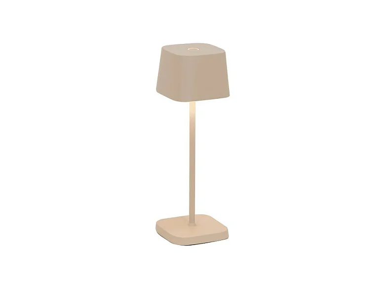 Zafferano OFELIA PRO MICRO Wiederaufladbare und dimmbare sandfarbene LED-Tischleuchte