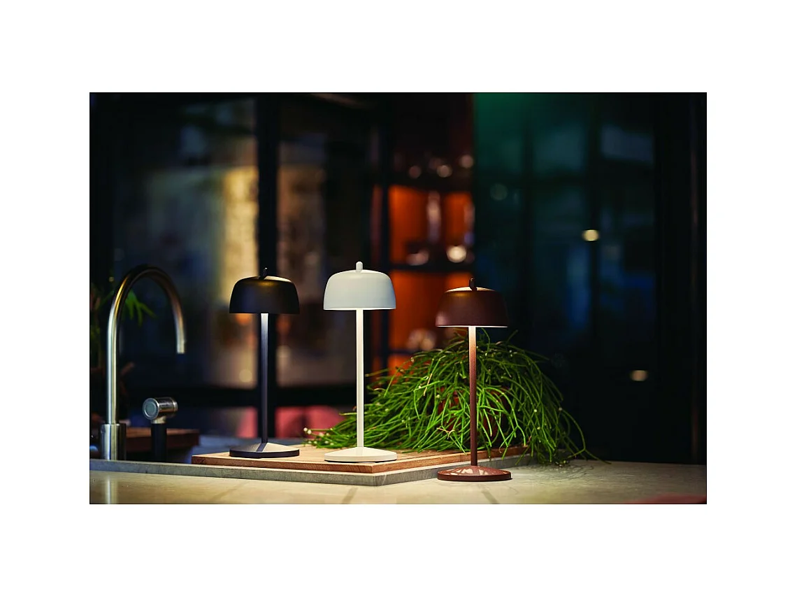 Zafferano CIRCE Zwarte LED tafellamp, oplaadbaar en dimbaar