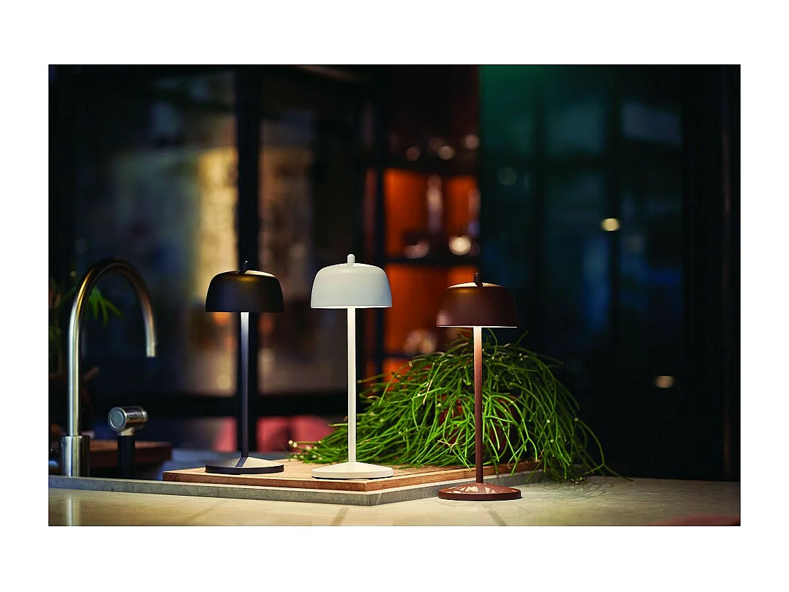 Zafferano CIRCE Zwarte LED tafellamp, oplaadbaar en dimbaar