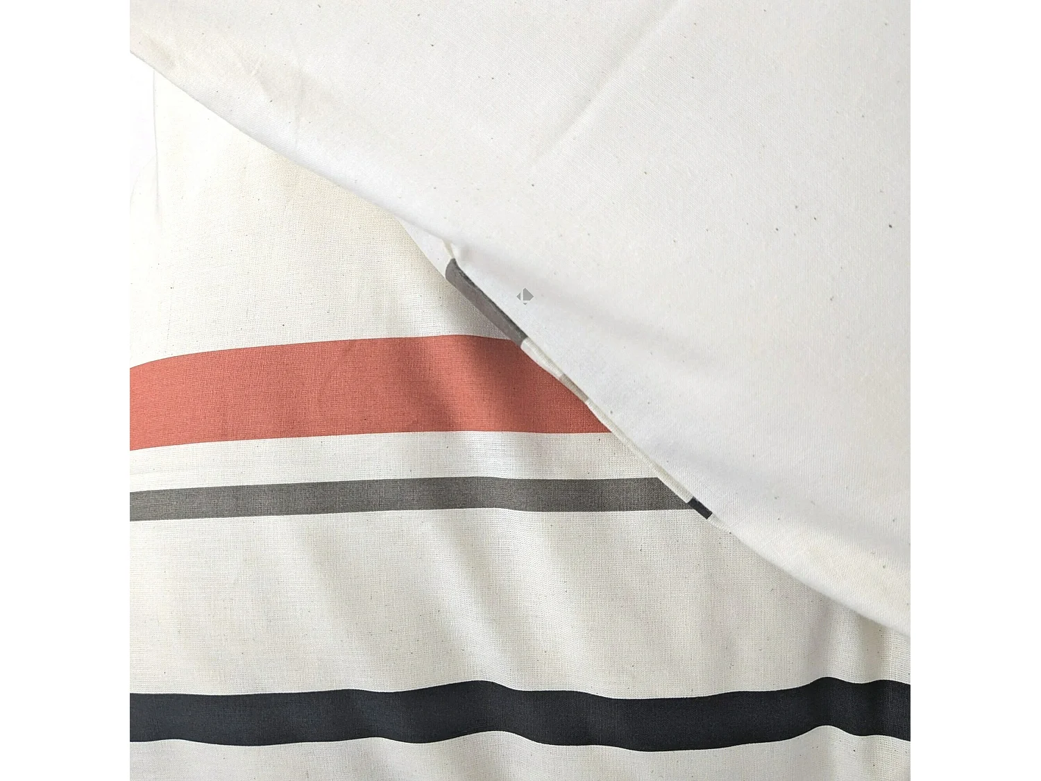 Parure de lit 2 pièces : housse 140x200 cm et taie 65x65 cm coton HUGO beige/corail