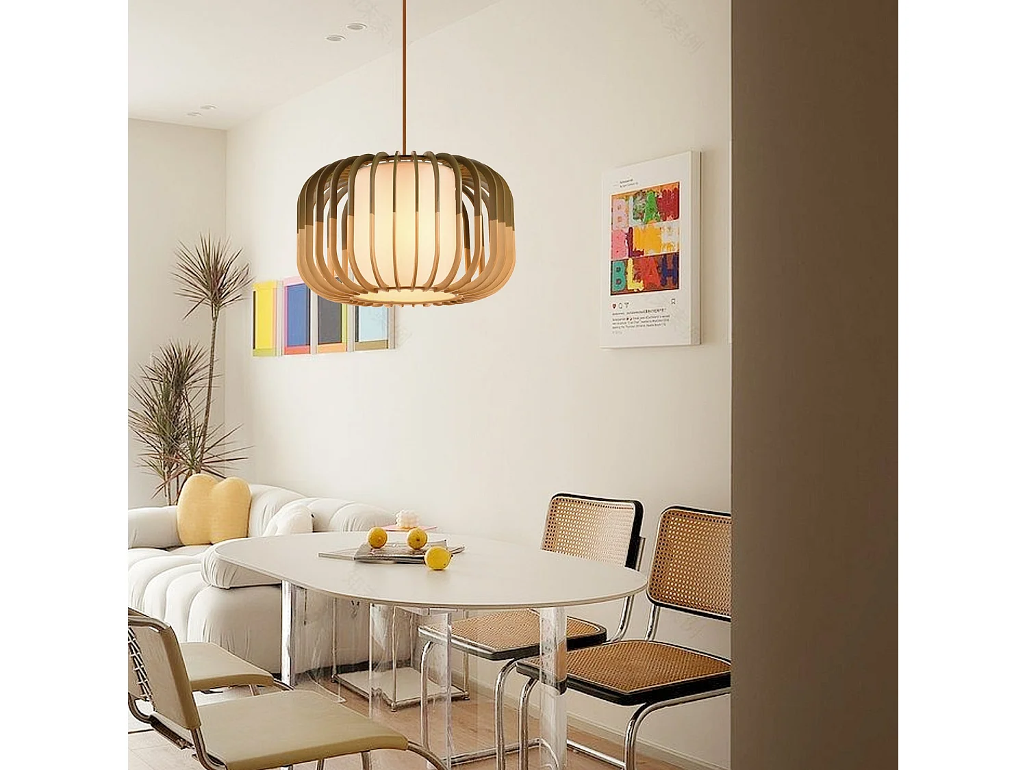 Arturesthome plafonnier de salon lampe suspendue tissée à la main d20cm x h18cm