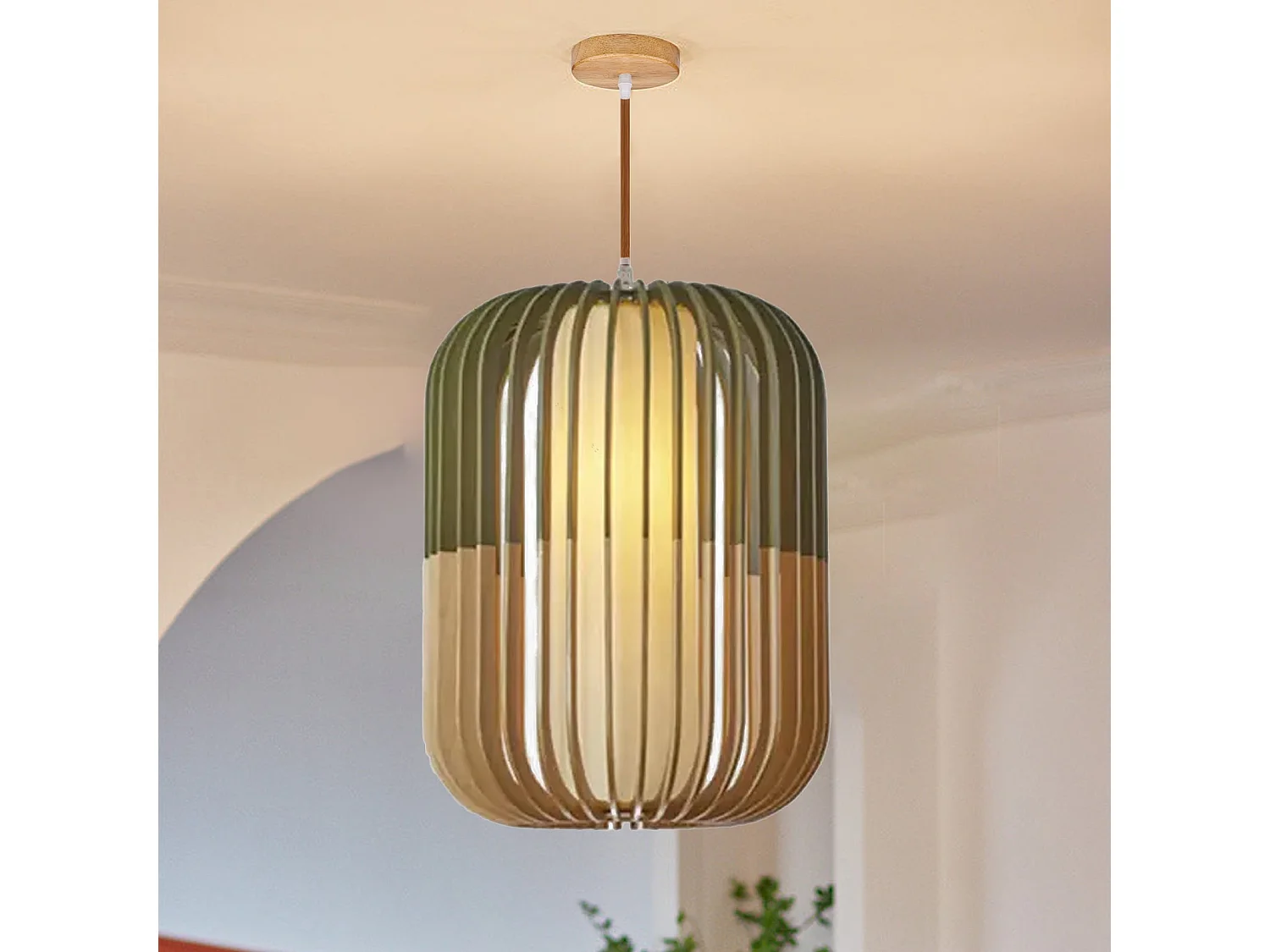 Arturesthome lampe suspendue lampe suspendue en bois plafonnier de salon lampe suspendue tissée à la main pour les scènes de cuisine et de salon d 30 cm x h 40 cm