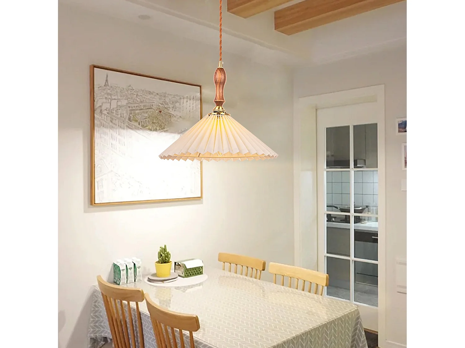 Arturesthome lampes pendantes en bambou lustre pendantes en rotin lampes pendantes tissées à la main lampes pendantes de cuisine et de salon d31 cm x h31 cm