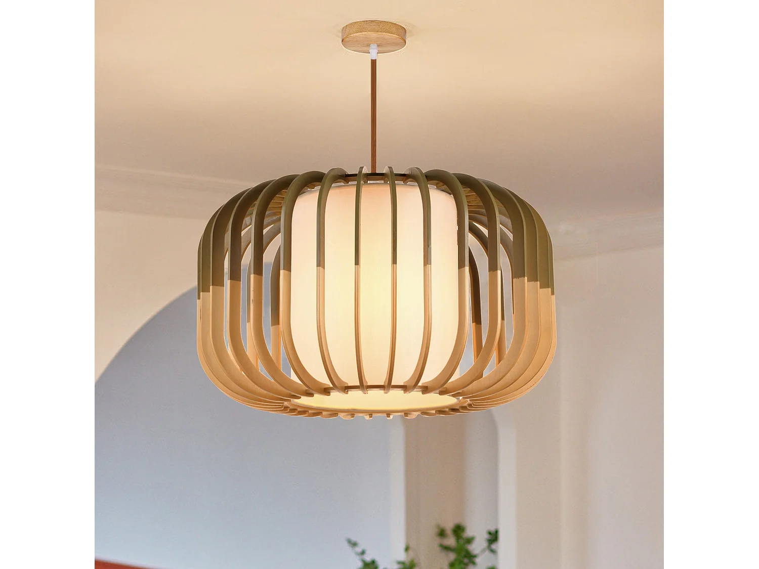 Arturesthome lampe suspendue en bois plafonnier de salon lampe suspendue tissée à la main convient pour les scènes de cuisine et de d50 cm x h30 cm