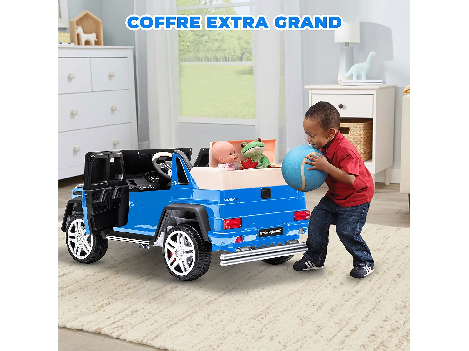 ORYXEARTH Coche eléctrico Mercedes-Maybach G650 para niños - Azul - 12V