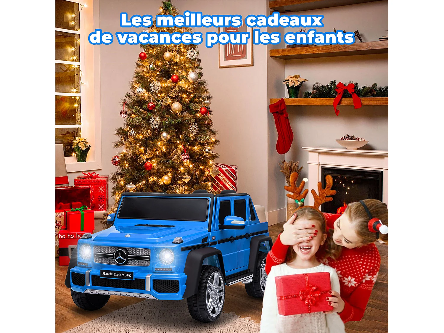 ORYXEARTH Coche eléctrico Mercedes-Maybach G650 para niños - Azul - 12V