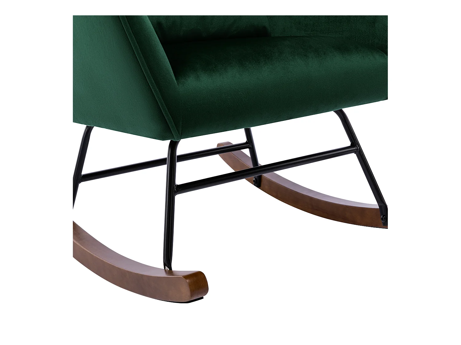 Sillón reclinable tapizado en terciopelo con soporte lumbar, ideal para sala de estar y dormitorio infantil, color verde