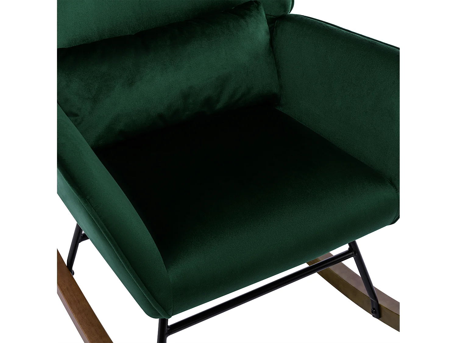 Sillón reclinable tapizado en terciopelo con soporte lumbar, ideal para sala de estar y dormitorio infantil, color verde