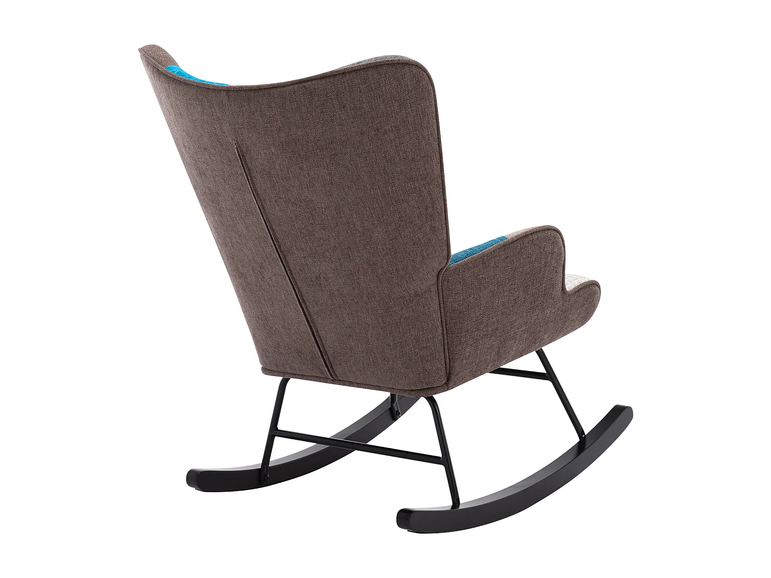 Mecedora de patchwork para lactancia de bebés con cojín, estilo escandinavo, tela de lino, madera de hevea