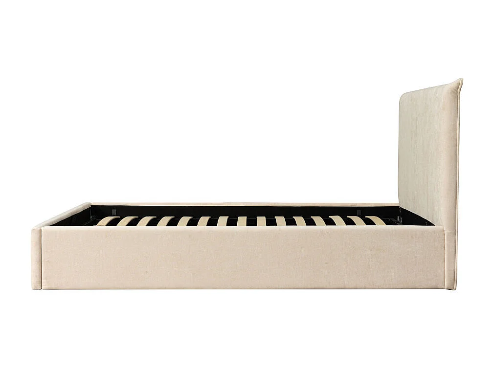 Mac Beth - Lit coffre en tissu 160x200cm - Écru