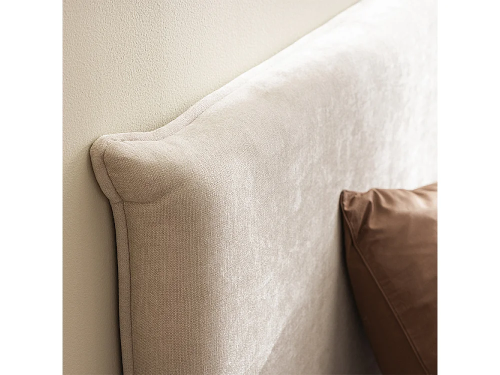 Mac Beth - Lit coffre en tissu 160x200cm - Écru