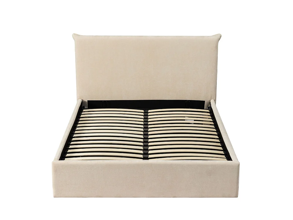 Mac Beth - Lit coffre en tissu 160x200cm - Écru