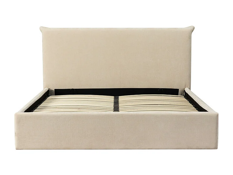 Mac Beth - Lit coffre en tissu 140x190cm - Écru