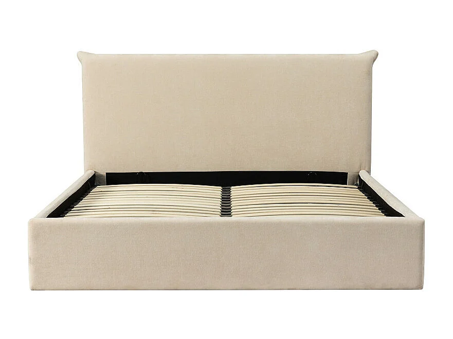 Mac Beth - Lit coffre en tissu 140x190cm - Écru