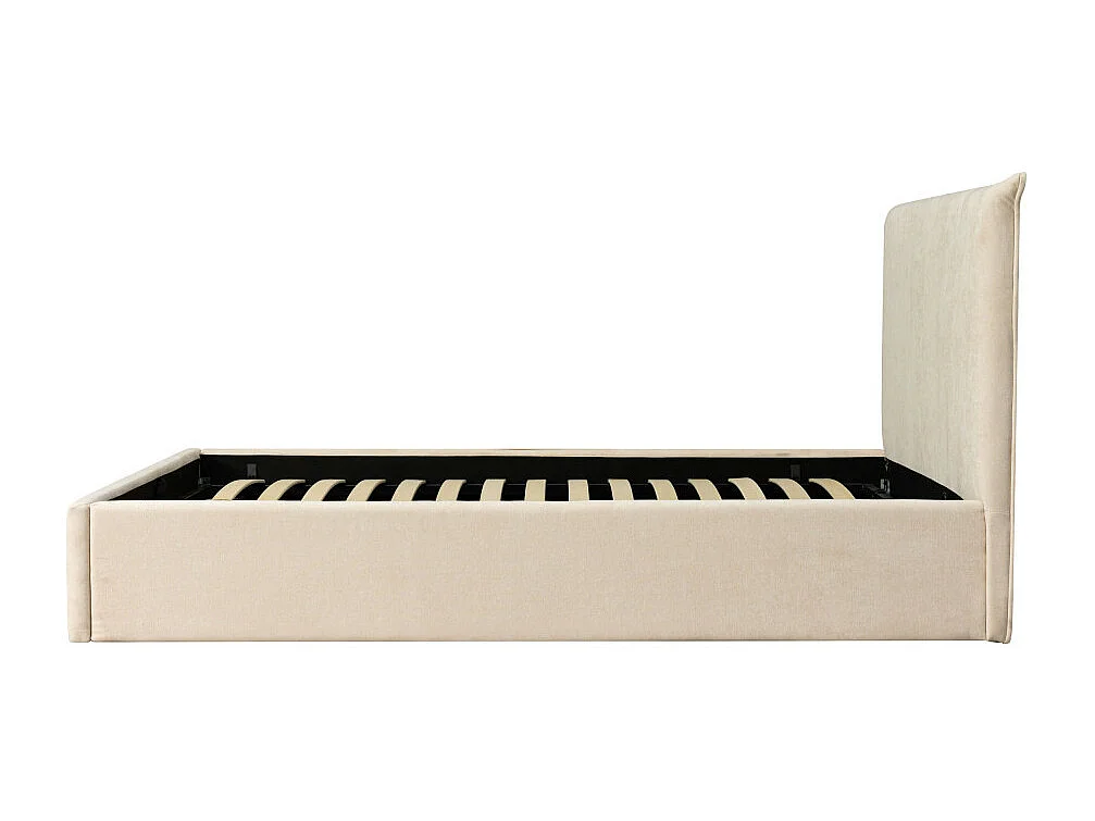 Mac Beth - Lit coffre en tissu 140x190cm - Écru