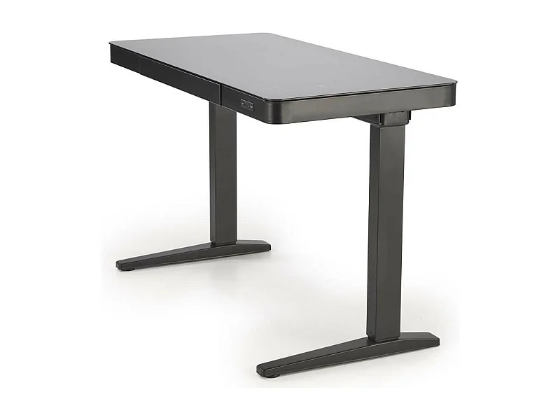 Bureau réglable en hauteur noir 120 cm avec chargeur induction Albi