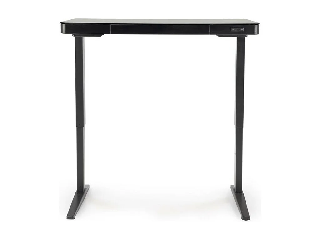 Scrivania nera da 120 cm regolabile in altezza con caricatore a induzione Albi