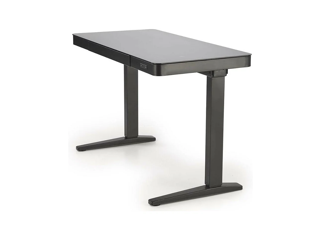 Bureau réglable en hauteur noir 120 cm avec chargeur induction Albi