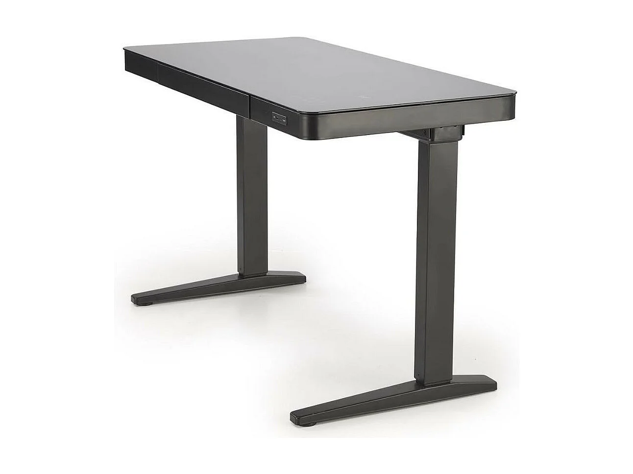 Scrivania nera da 120 cm regolabile in altezza con caricatore a induzione Albi