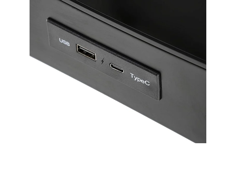 Scrivania nera da 120 cm regolabile in altezza con caricatore a induzione Albi