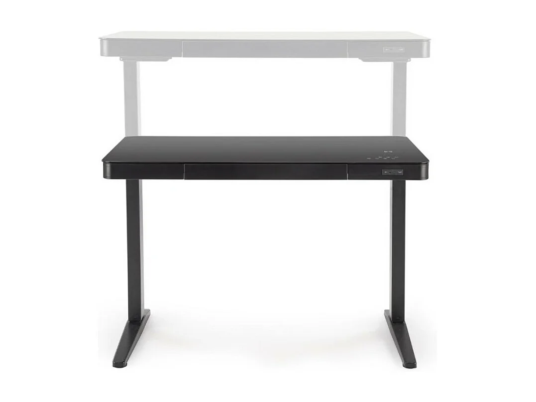 Scrivania nera da 120 cm regolabile in altezza con caricatore a induzione Albi