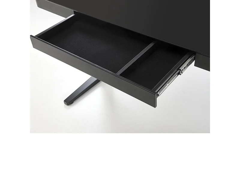 Scrivania nera da 120 cm regolabile in altezza con caricatore a induzione Albi