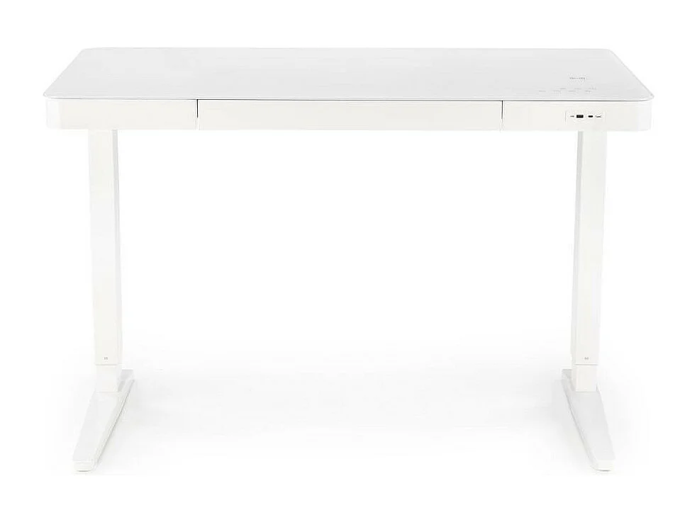 Escritorio de pie eléctrico blanco de 120 cm con cargador Albi