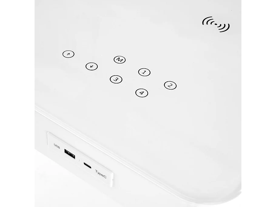 Escritorio de pie eléctrico blanco de 120 cm con cargador Albi